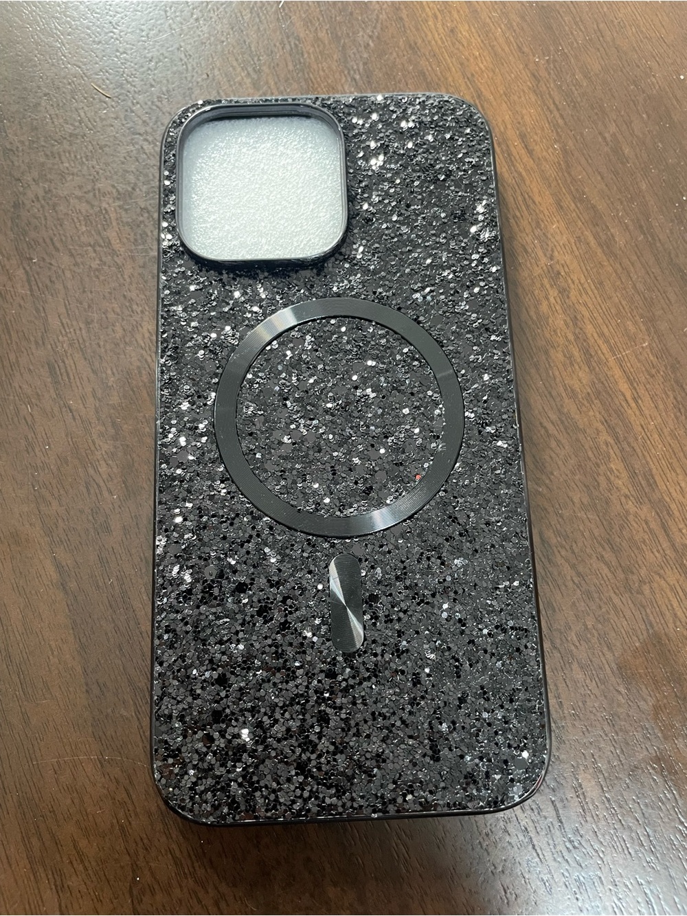 Glitter Black MagSafe-Compatible Phone Case by